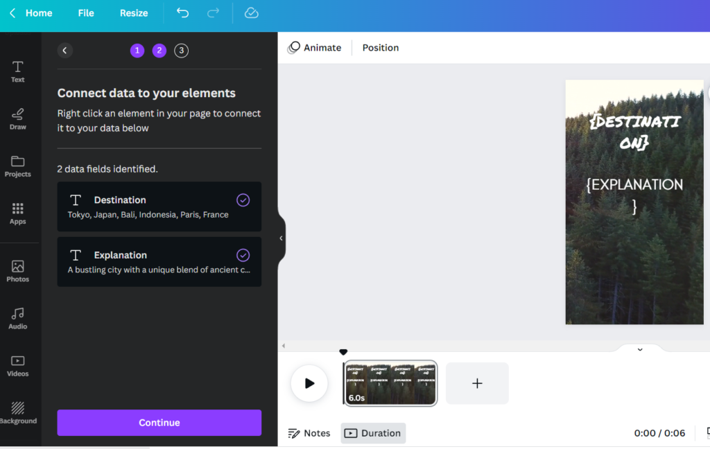 Bulk Create YouTube Shorts by importing your CSV file into Canva.